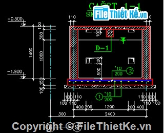 Bản vẽ autocad,Bể tự hoại,hầm tự hoại,thiết kế hầm tự hoại